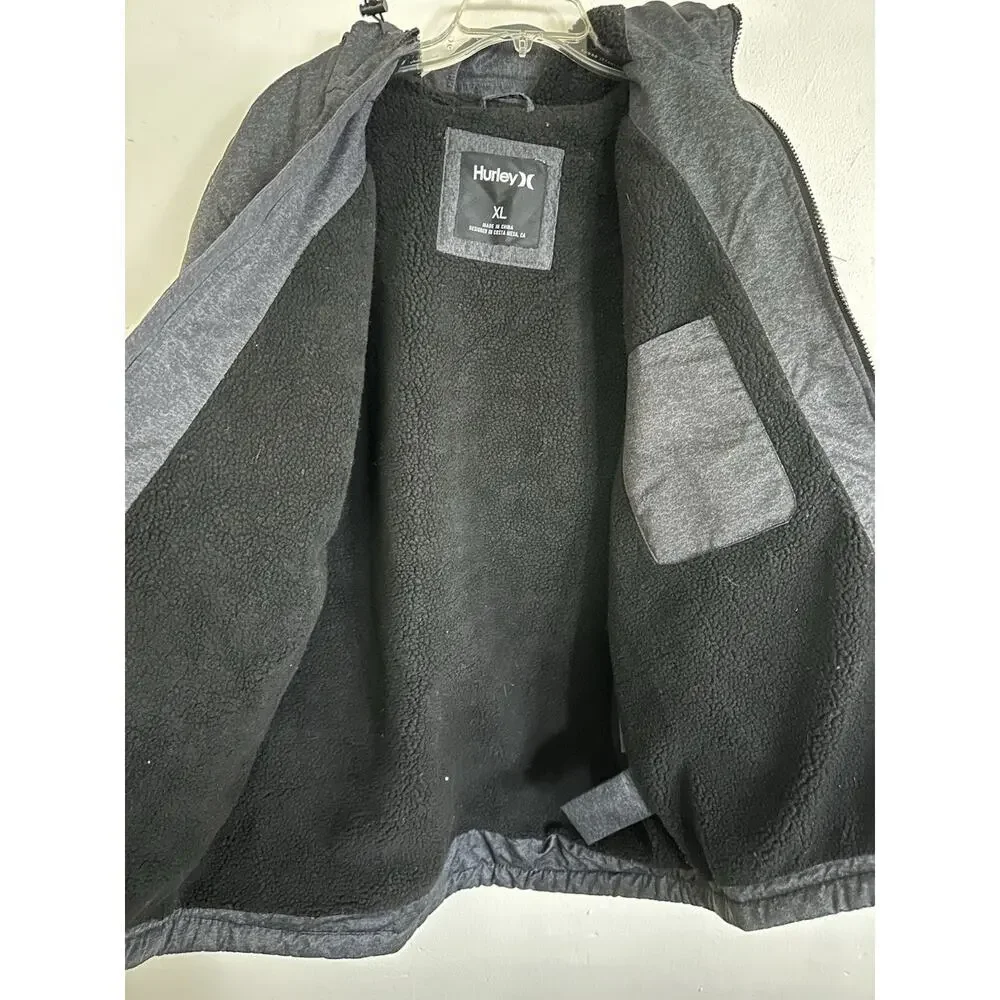 Men's Hurley Vinson Sherpa Lined Jacket Size XL Gray